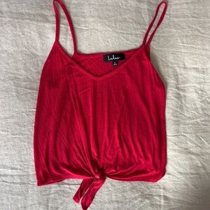 Red Knot Front Ribbed Tank Top